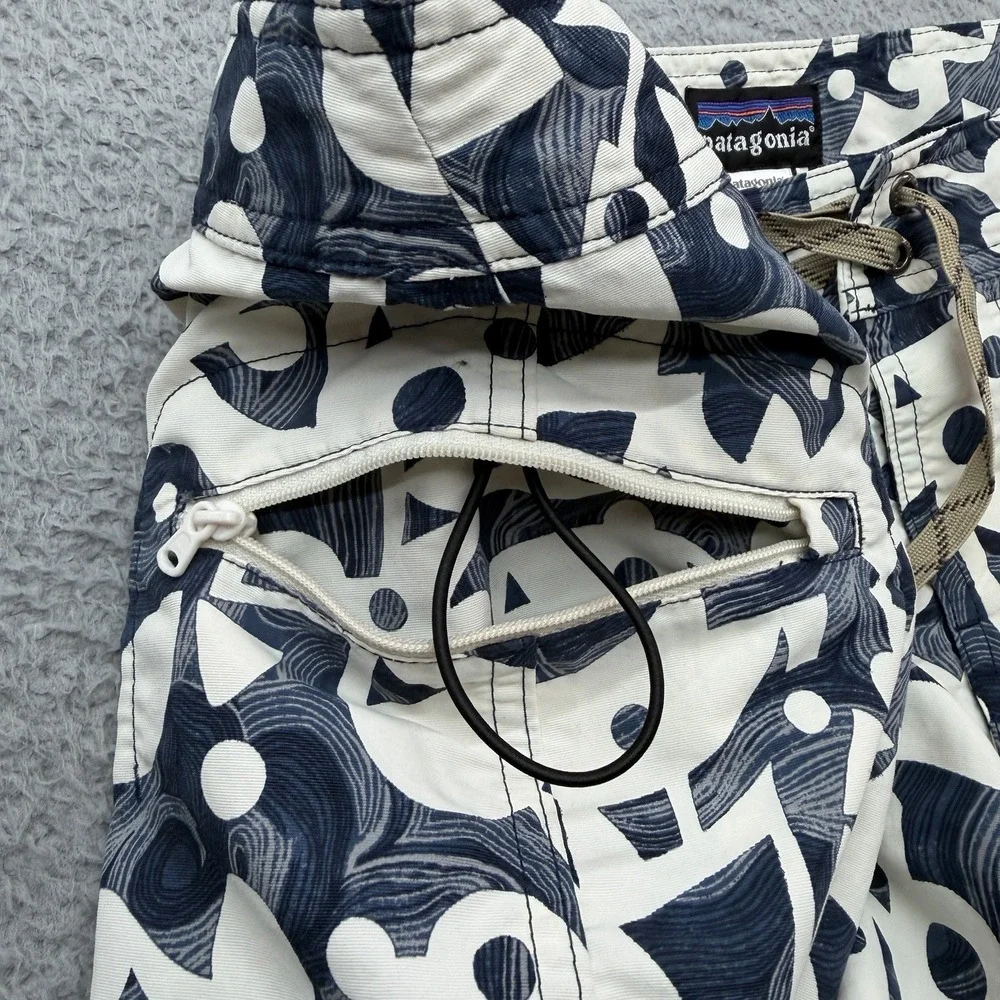 Patagonia Wavefarer Board Shorts Mens 36 Oaxaca Wave Blue Geometric 9